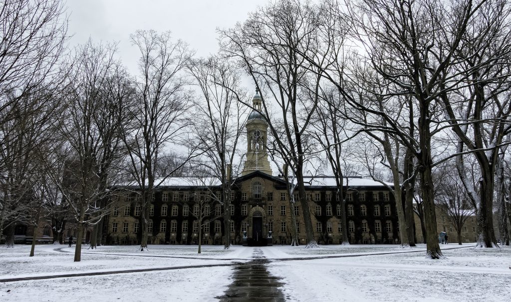 Princeton University campus in wintertime
